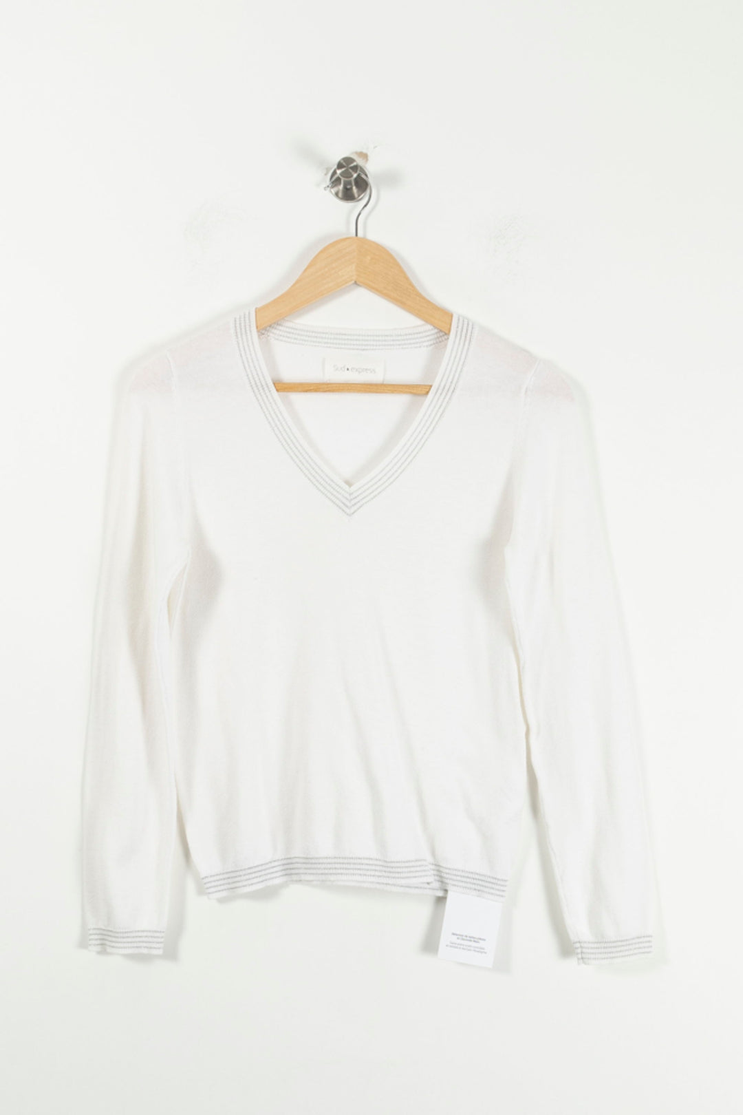 Pull Blanc - Taille S/36 de la marque Sud express | PARAD65444 - Vendu par Paradigme - Image 2