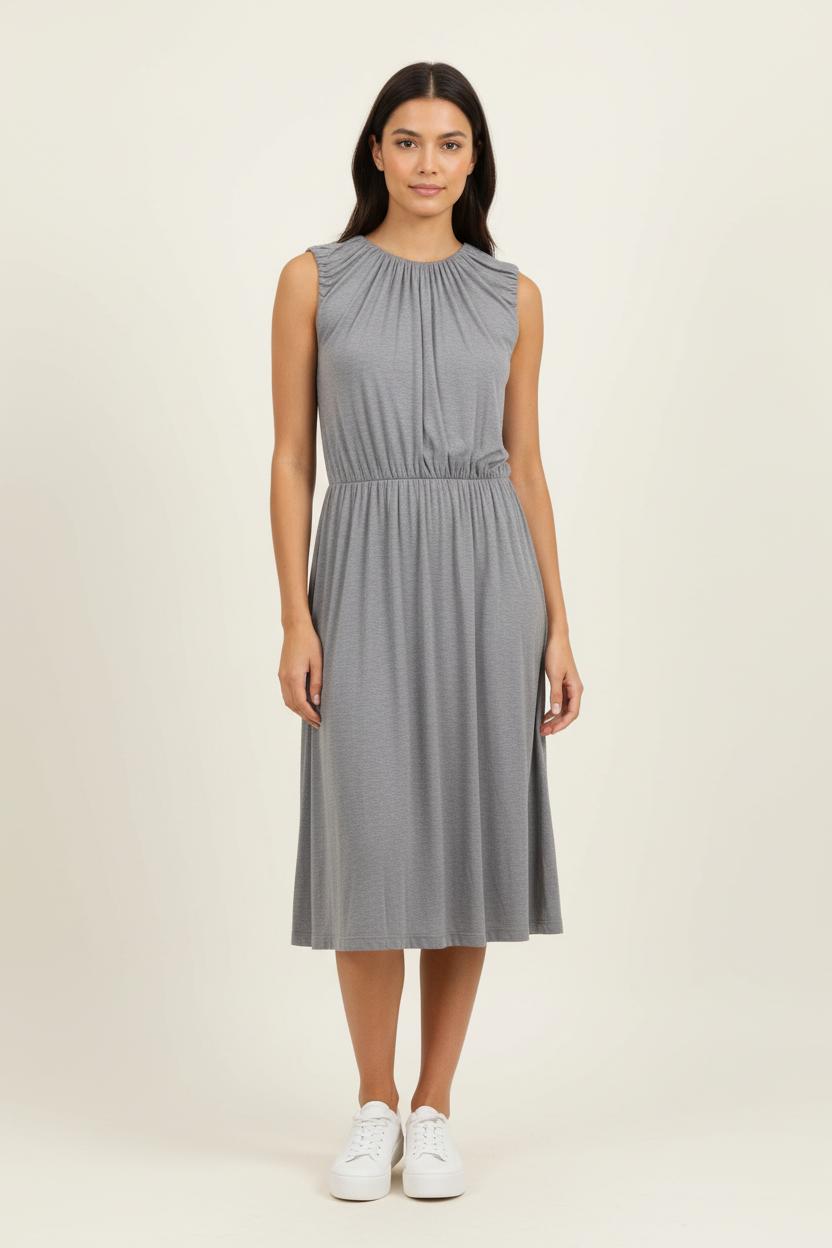Robe Midi Grise - Taille L/40 de la marque Tara Jarmon | PARAD65458 - Vendu par Paradigme - Image 1