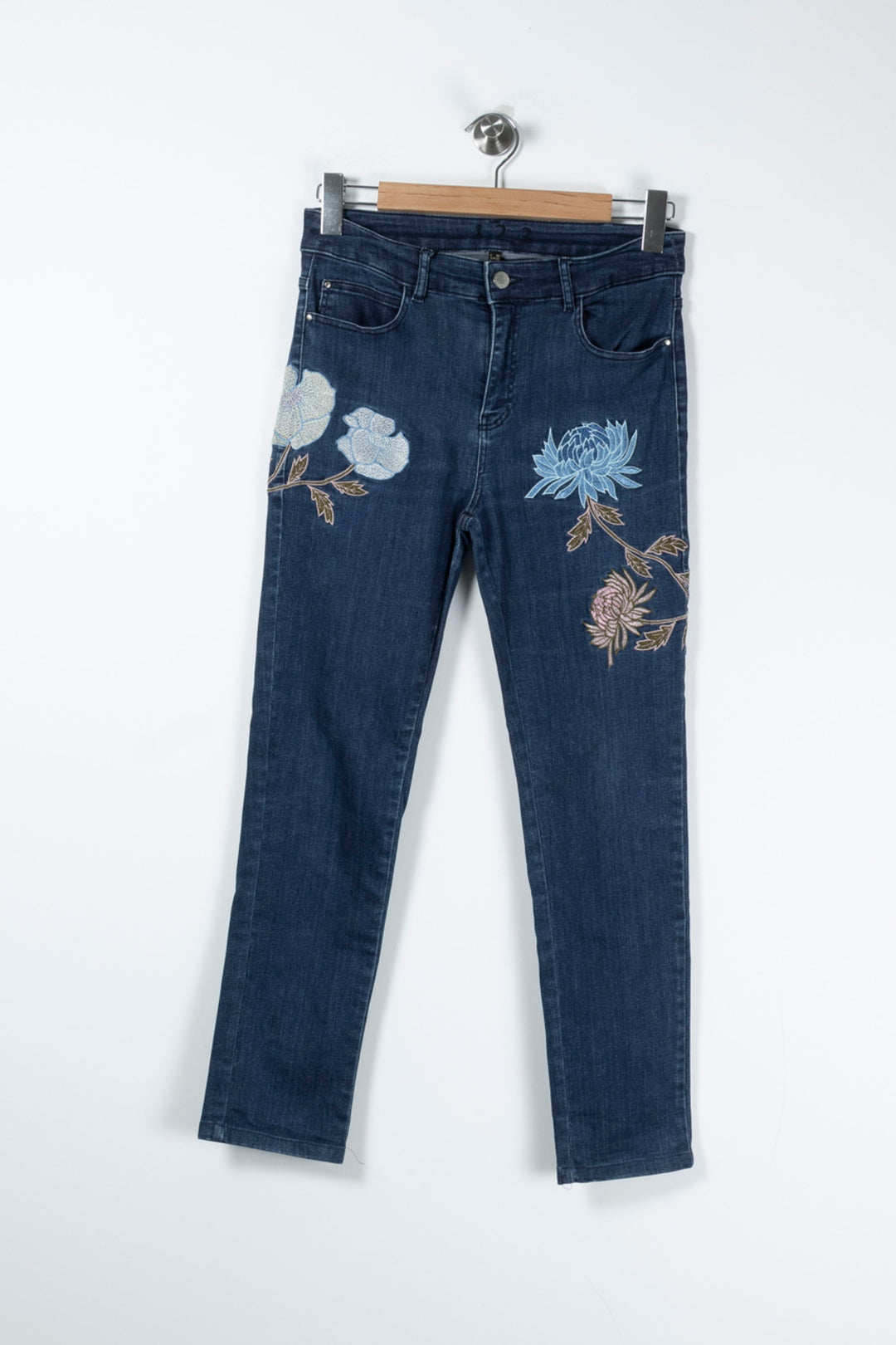 Jean Fleuri Bleu - Taille L/40 de la marque Maison 123 | PARAD65463 - Vendu par Paradigme - Image 2