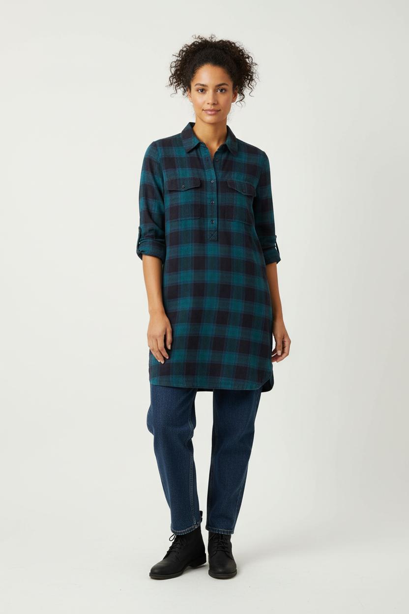 Robe Chemise Verte et Noire - Taille M/38 de la marque Petite Mendigote | PARAD65478 - Vendu par Paradigme - Image 1