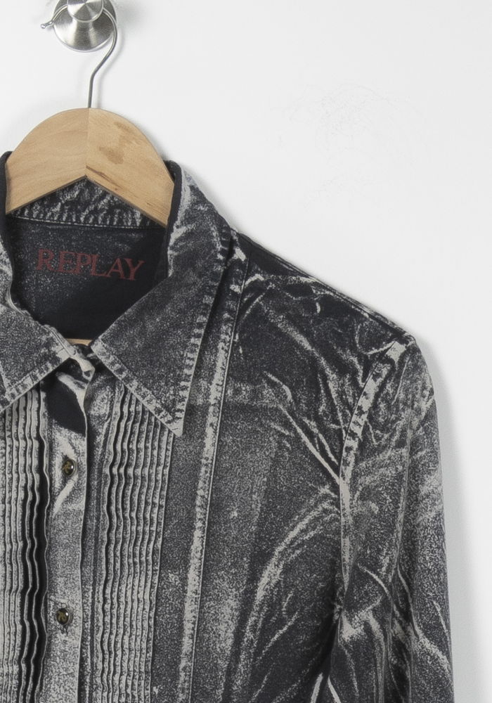 Chemise Grise et Noire - Taille L/40 de la marque Replay | PARAD65517 - Vendu par Paradigme - Image 3