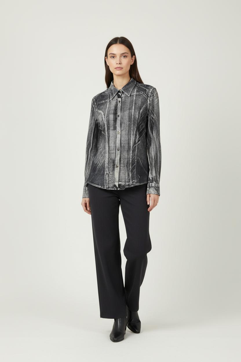 Chemise Grise et Noire - Taille L/40 de la marque Replay | PARAD65517 - Vendu par Paradigme - Image 1