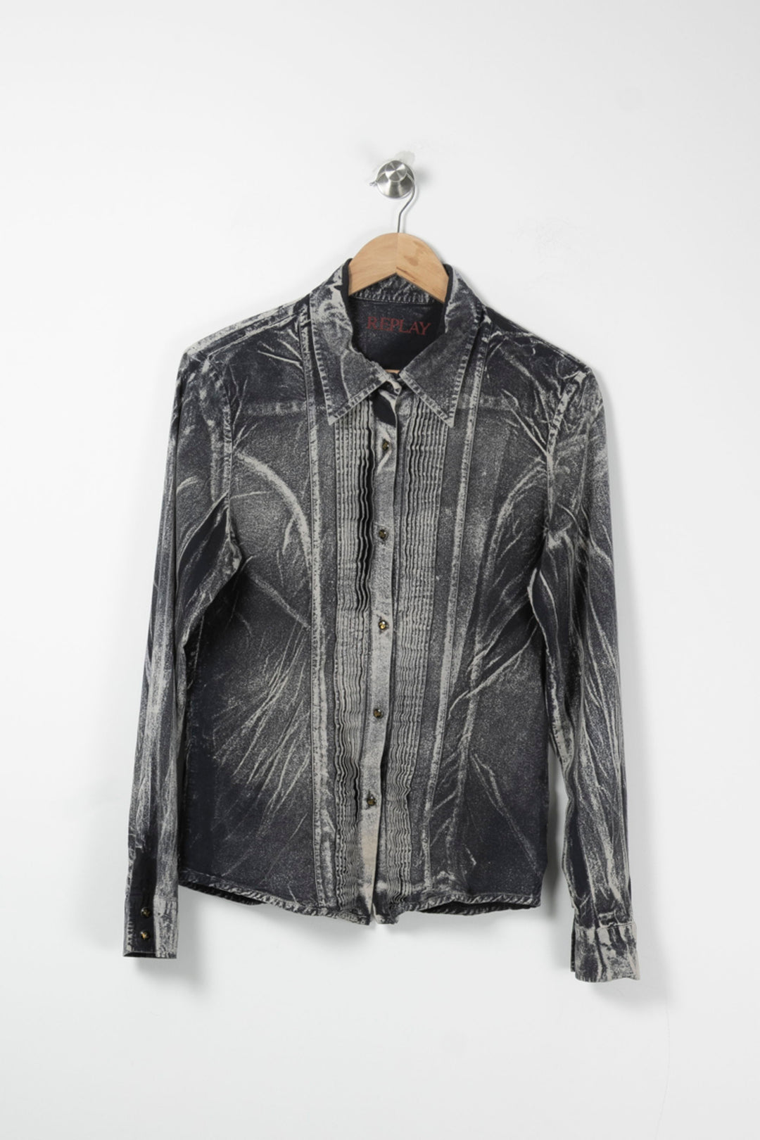 Chemise Grise et Noire - Taille L/40 de la marque Replay | PARAD65517 - Vendu par Paradigme - Image 2