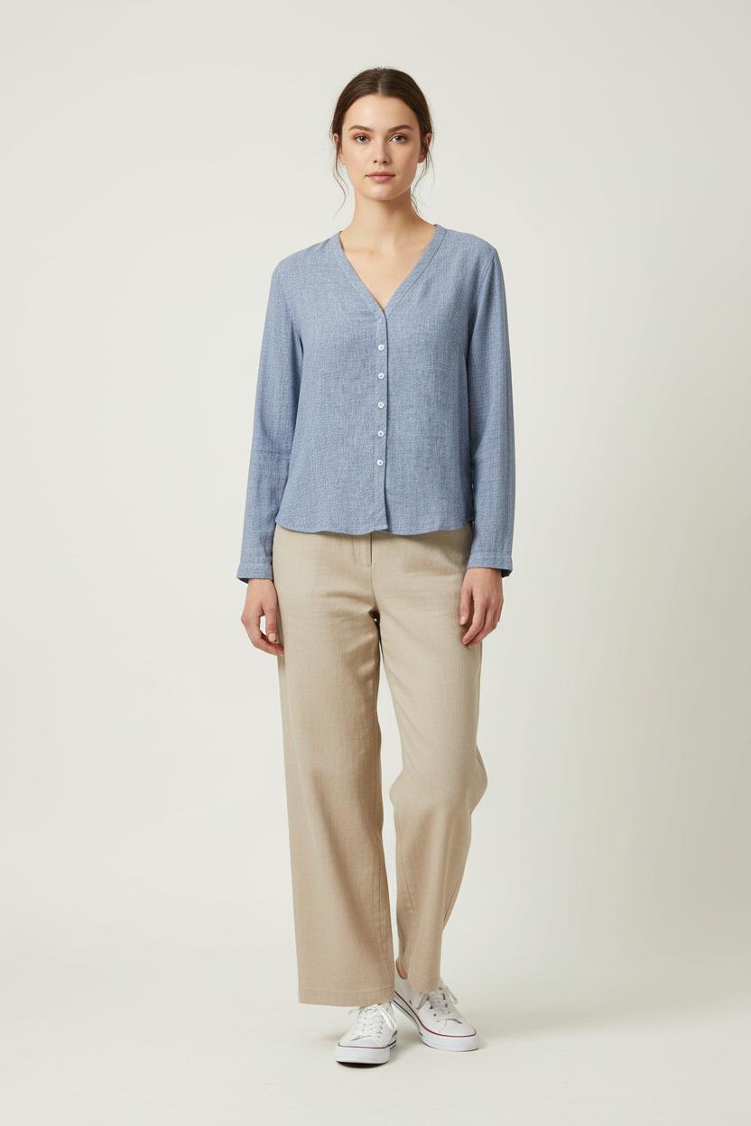 Chemise Bleue - Taille XS/34 de la marque Ines de la Fressange Paris | PARAD65535 - Vendu par Paradigme - Image 1