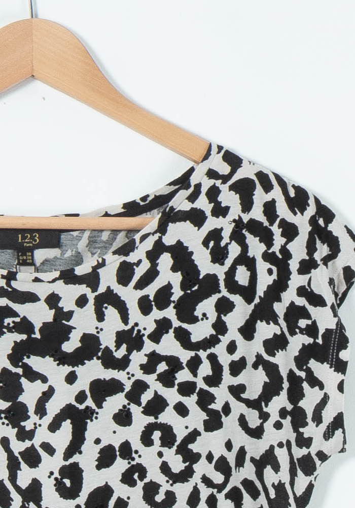 Tee-shirt Noir et Blanc - Taille M/38 de la marque Maison 123 | PARAD65551 - Vendu par Paradigme - Image 3