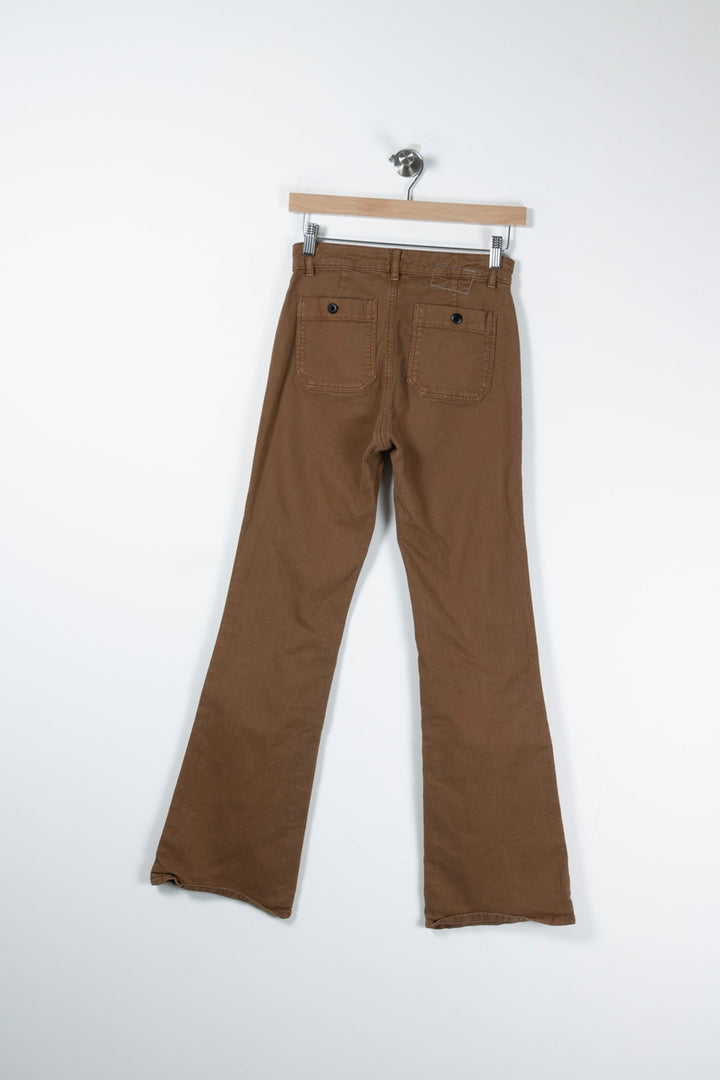 Pantalon Évasé Marron - Taille S/36 de la marque Léon & Harper | PARAD65556 - Vendu par Paradigme - Image 4