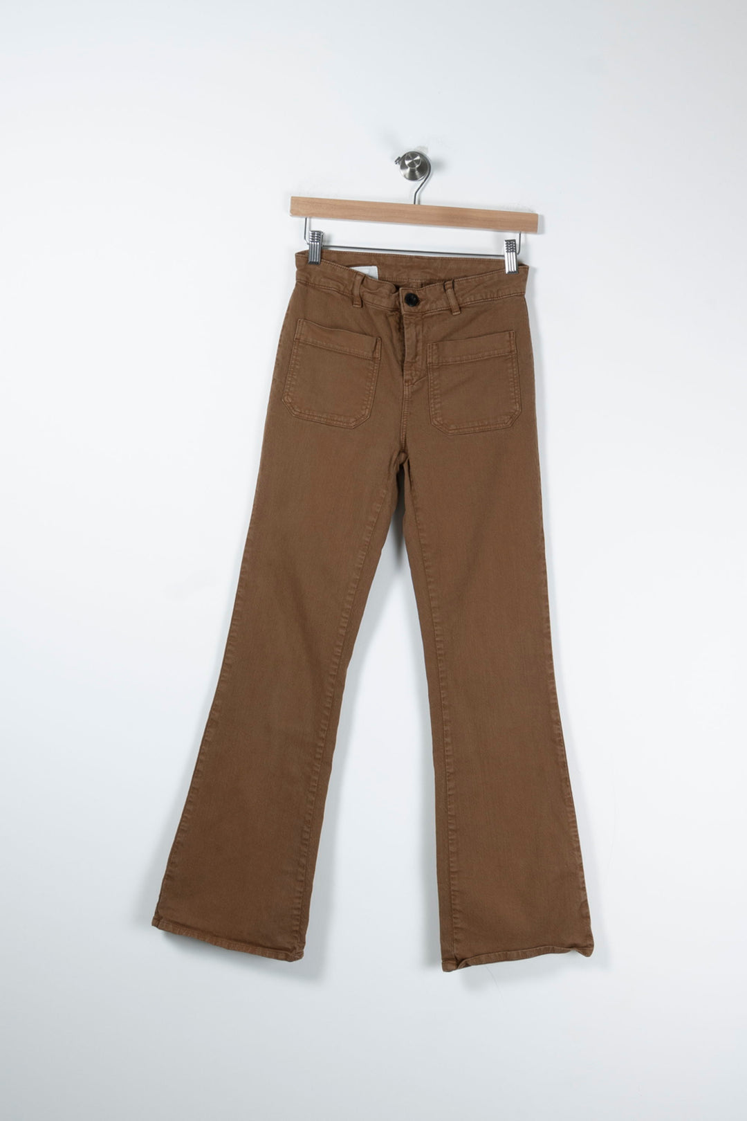 Pantalon Évasé Marron - Taille S/36 de la marque Léon & Harper | PARAD65556 - Vendu par Paradigme - Image 2