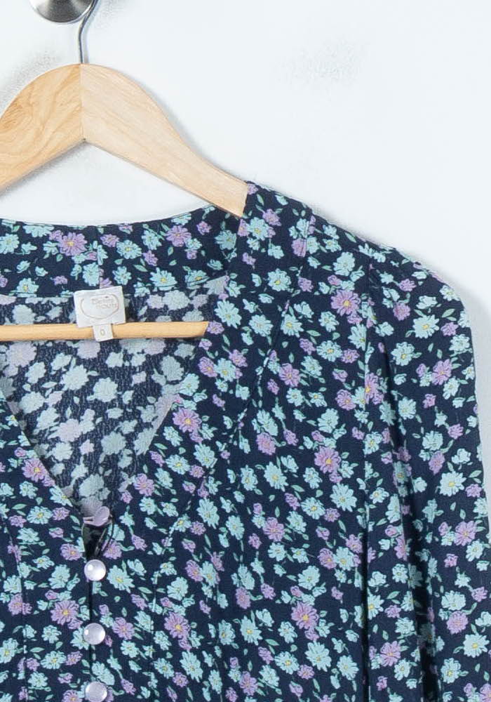 Robe Fleurie Bleue - Taille XS/34 de la marque Des petits hauts | PARAD65575 - Vendu par Paradigme - Image 3