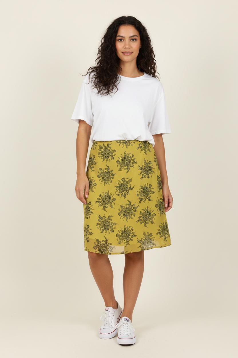 Jupe Courte Jaune - Taille L/40 de la marque Max Mara | PARAD65579 - Vendu par Paradigme - Image 1