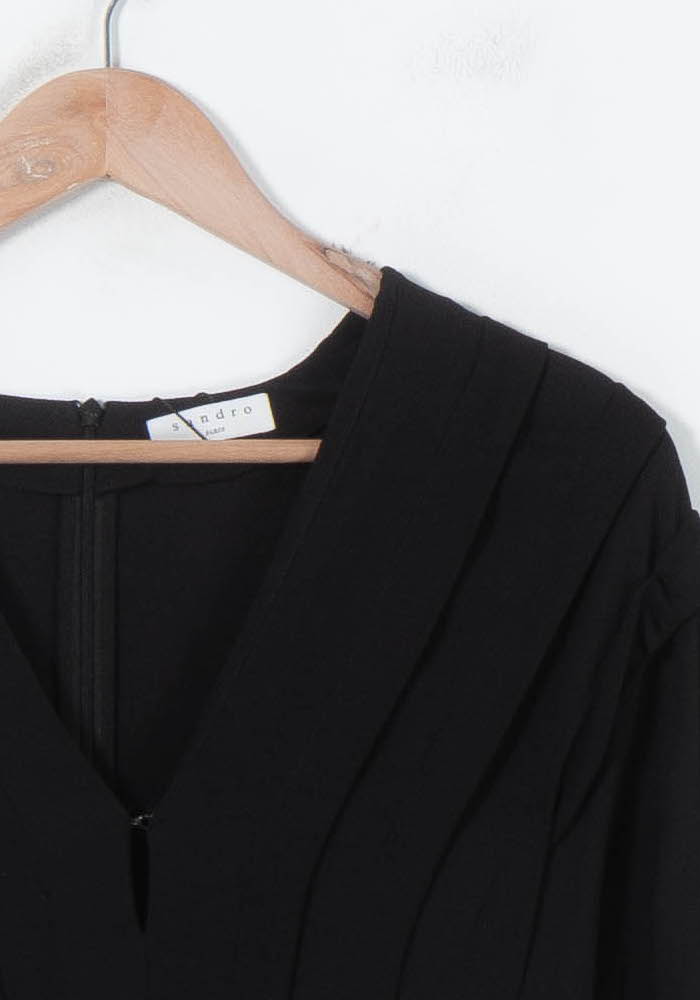 Robe Midi Noire - Taille M/38 de la marque Sandro | PARAD65587 - Vendu par Paradigme - Image 3