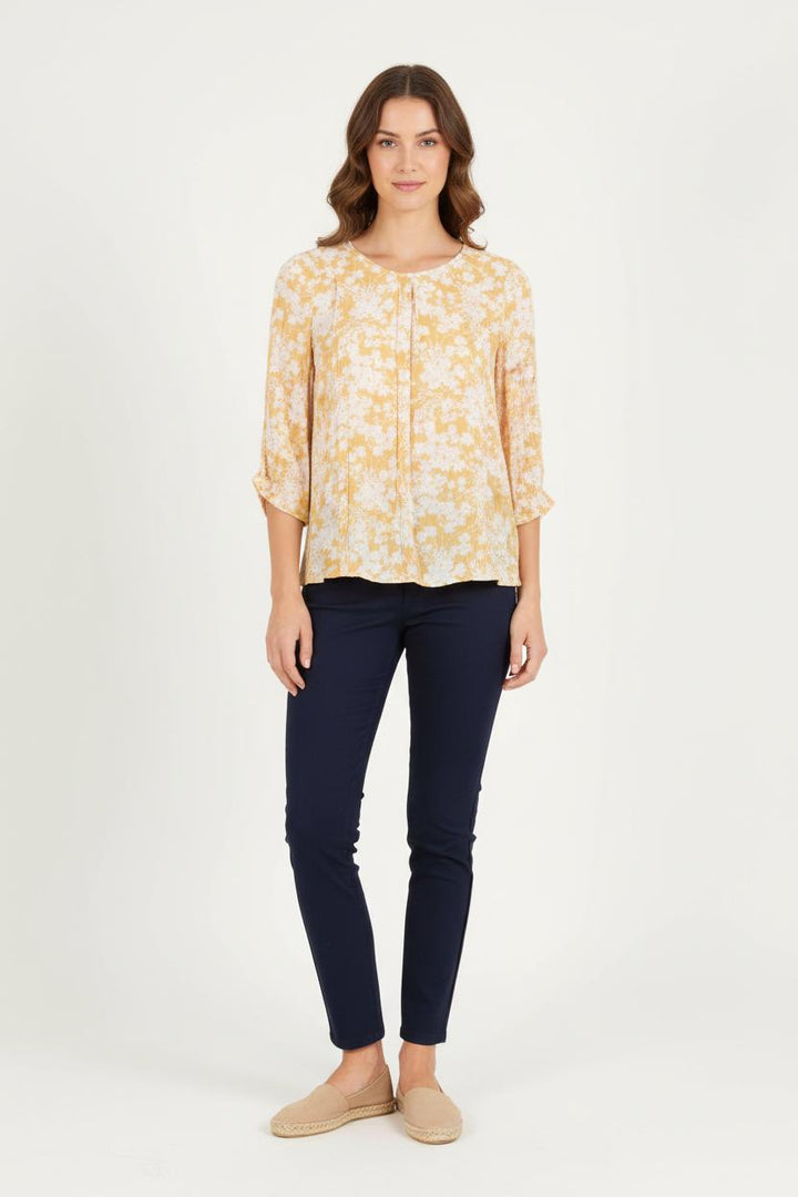 Blouse Jaune et Blanche - Taille XS/34 de la marque Des petits hauts | PARAD65603 - Vendu par Paradigme - Image 1