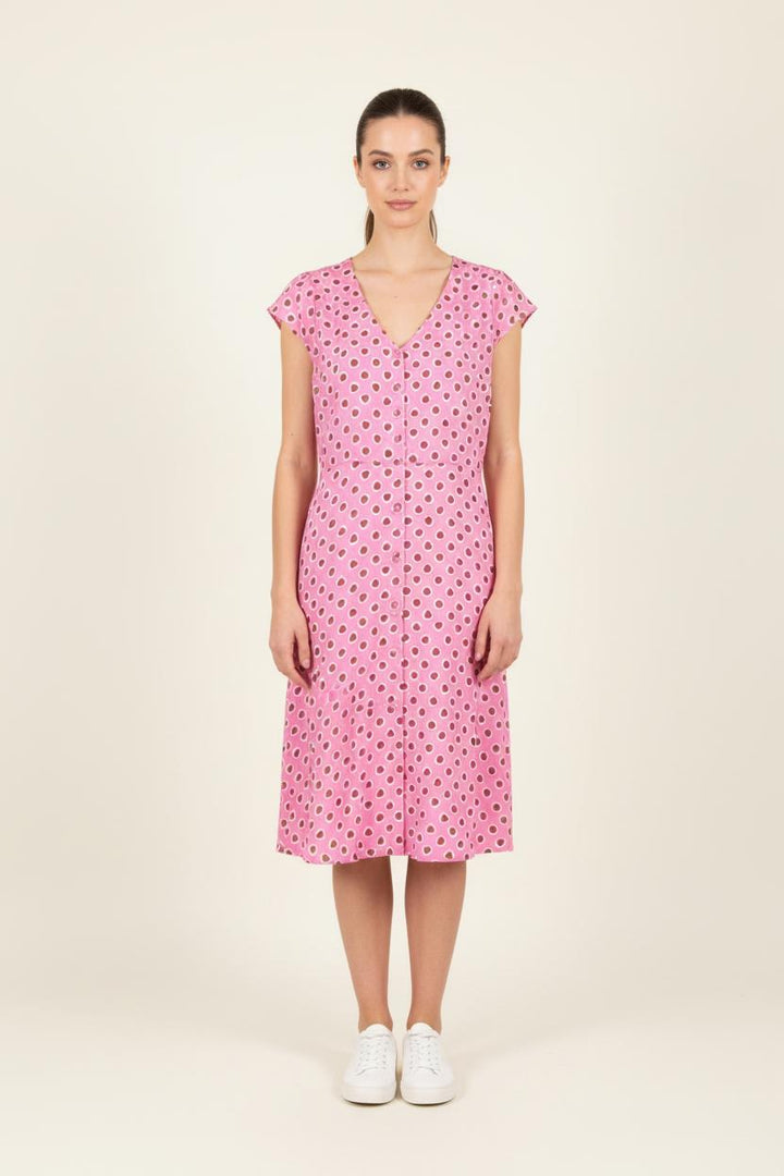 Robe Fluide Rose et Blanc - Taille XL/42 de la marque Tara Jarmon | PARAD65606 - Vendu par Paradigme - Image 1