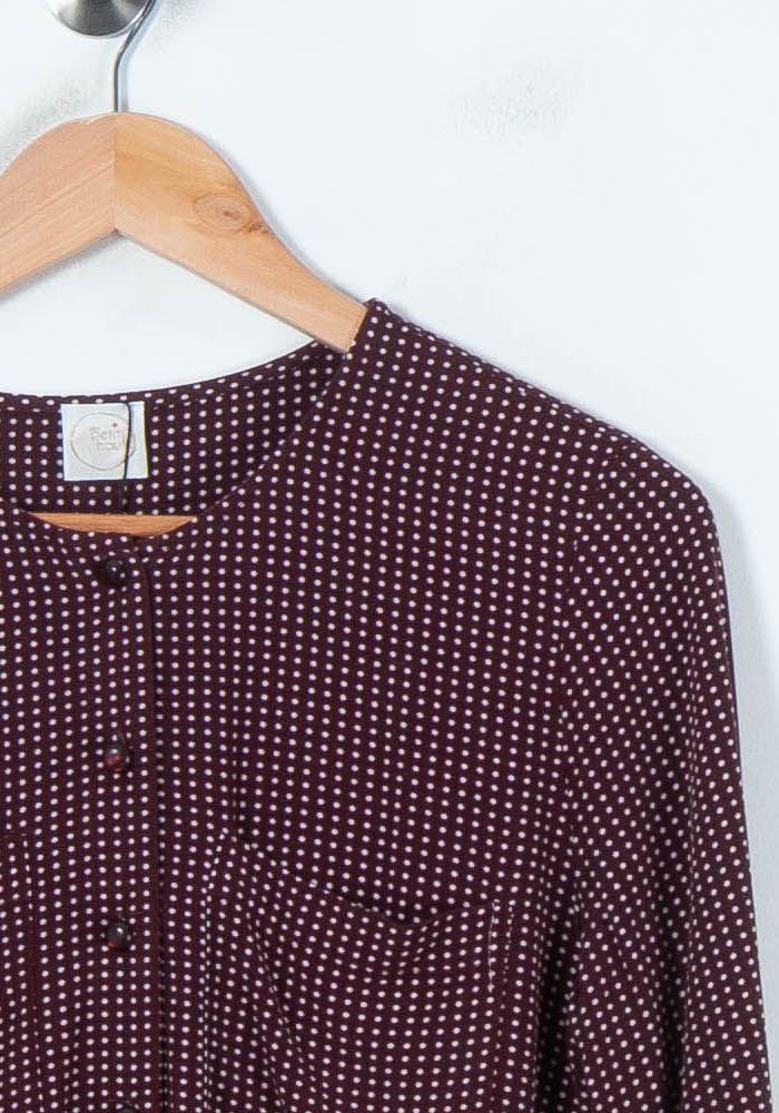 Blouse Bordeaux à Pois Blancs - Taille XS/34 de la marque Des petits hauts | PARAD65608 - Vendu par Paradigme - Image 3