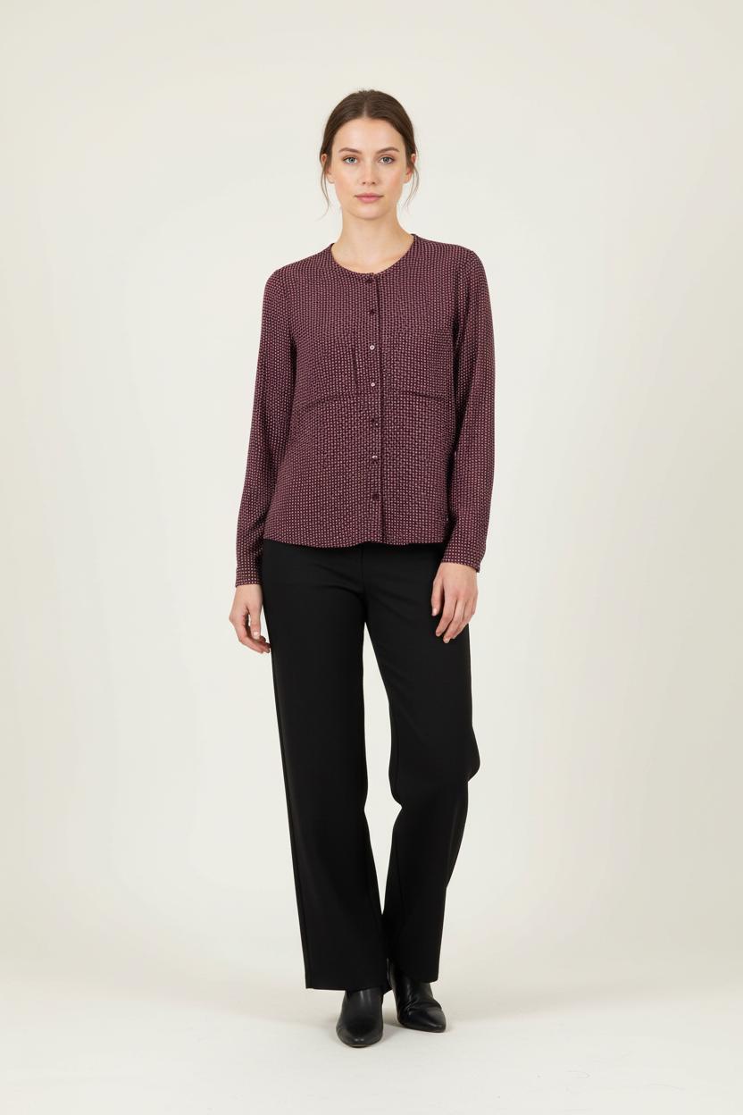 Blouse Bordeaux à Pois Blancs - Taille XS/34 de la marque Des petits hauts | PARAD65608 - Vendu par Paradigme - Image 1