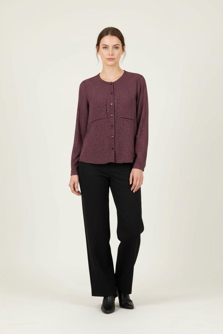 Blouse Bordeaux à Pois Blancs - Taille XS/34 de la marque Des petits hauts | PARAD65608 - Vendu par Paradigme - Image 1