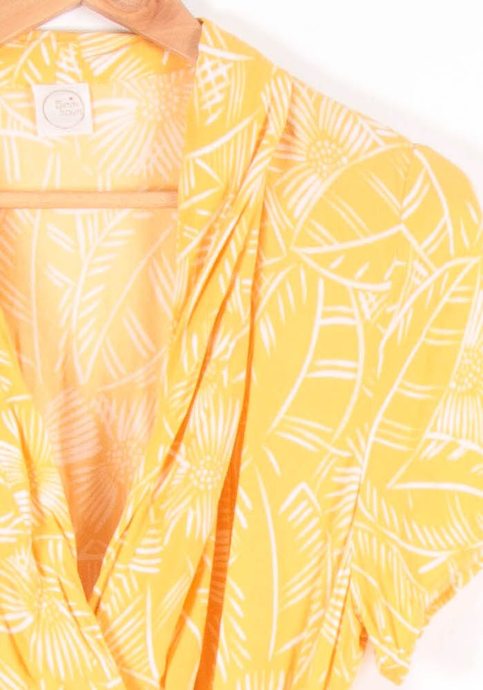Robe Portefeuille Jaune et Blanche - Taille M/38 de la marque Des petits hauts | PARAD65616 - Vendu par Paradigme - Image 3
