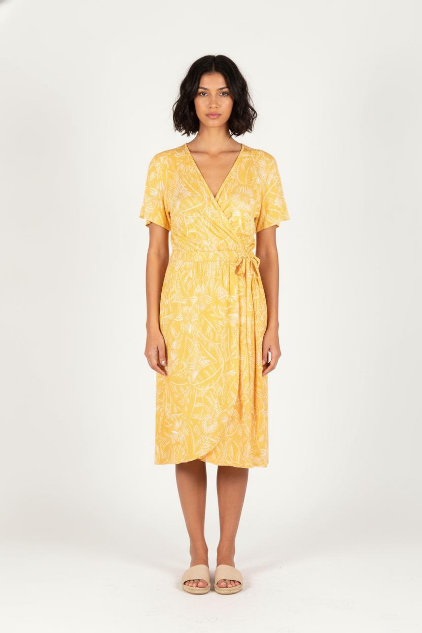 Robe Portefeuille Jaune et Blanche - Taille M/38 de la marque Des petits hauts | PARAD65616 - Vendu par Paradigme - Image 1