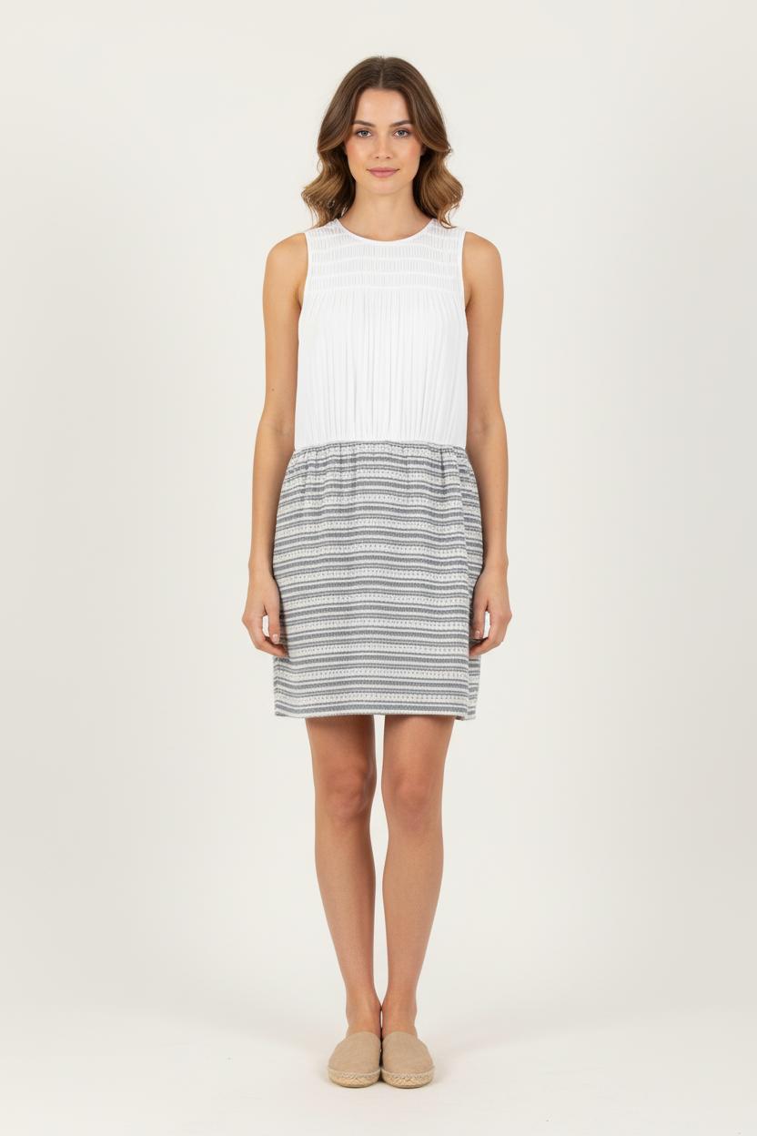 Robe Sans Manches Blanc et Gris - Taille S/36 de la marque Claudie Pierlot | PARAD65617 - Vendu par Paradigme - Image 1