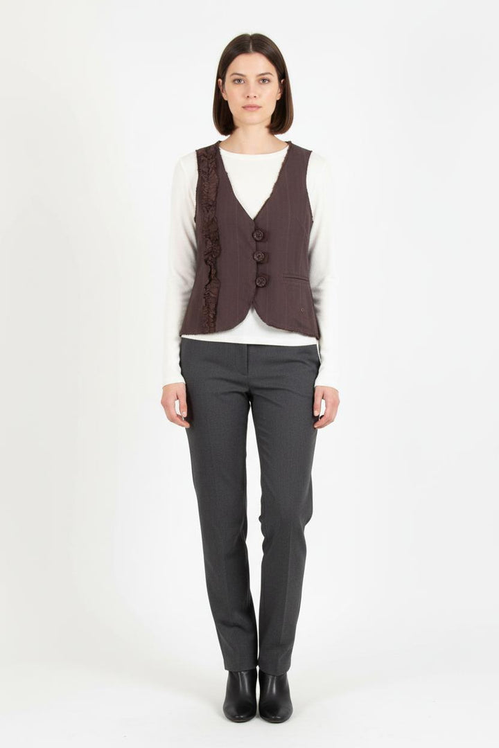 Gilet Marron - Taille S/36 de la marque IKKS | PARAD65623 - Vendu par Paradigme - Image 1