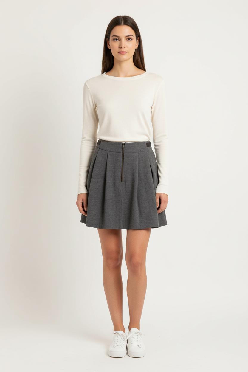 Jupe Plissée Grise - Taille S/36 de la marque The Kooples | PARAD65626 - Vendu par Paradigme - Image 1