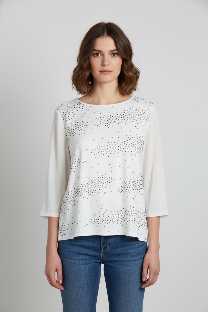 Tee-shirt Blanc et Noir - Taille XL/42 de la marque Caroll | PARAD65629 - Vendu par Paradigme - Image 1