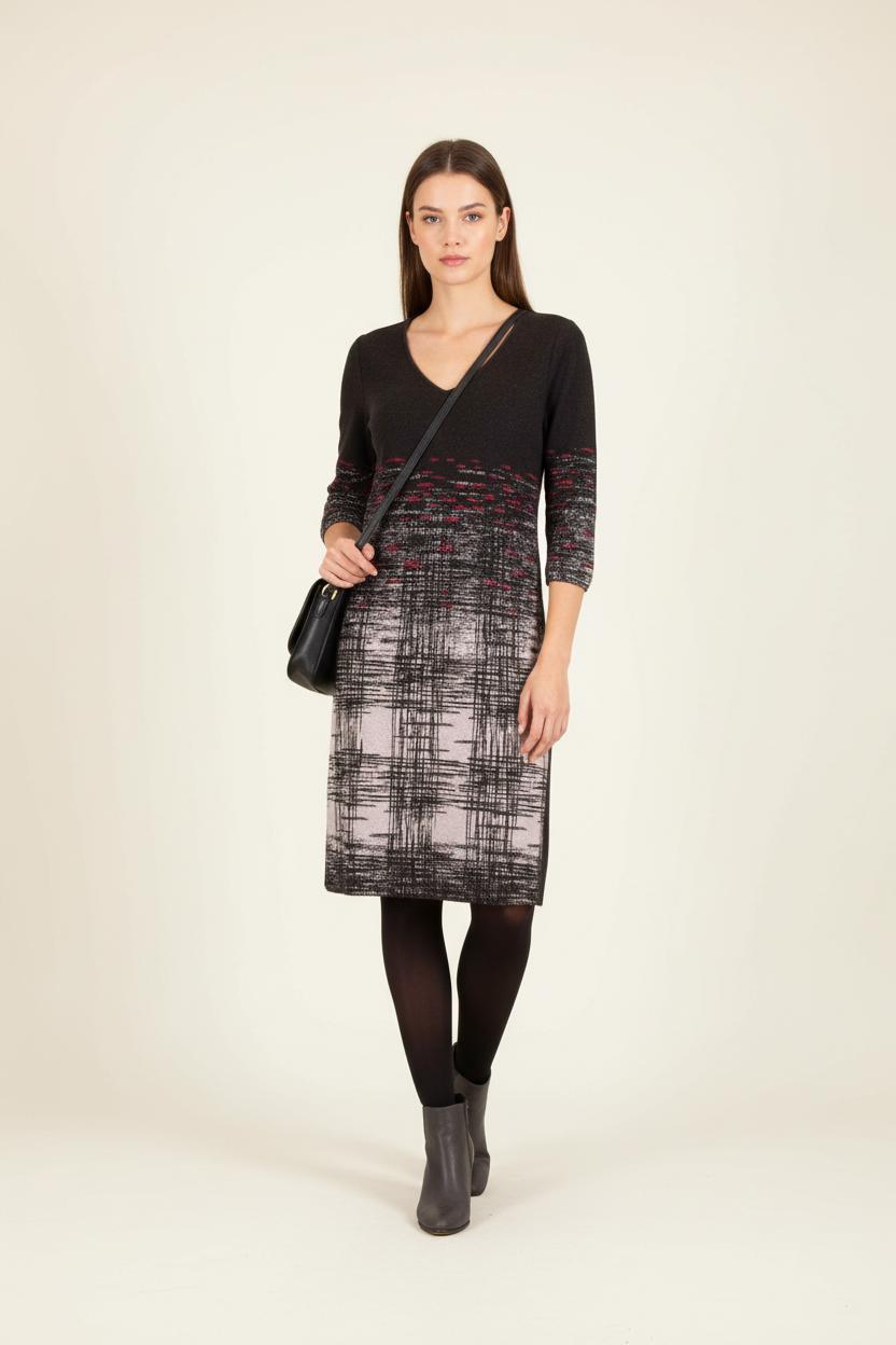 Robe Noire et Grise - Taille L/40 de la marque La Fée Maraboutée | PARAD65634 - Vendu par Paradigme - Image 1