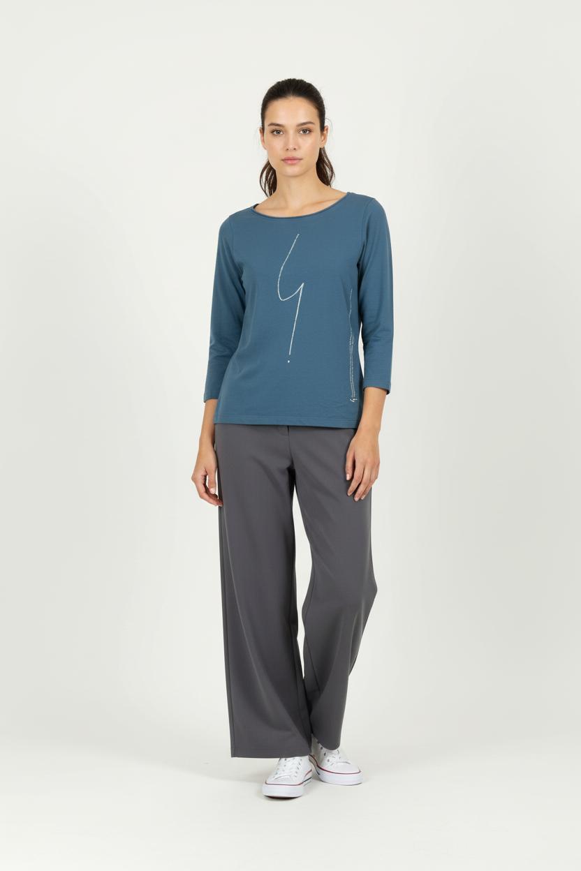 Tee-shirt Manches Longues Bleu - Taille S/36 de la marque Agnès b. | PARAD65668 - Vendu par Paradigme - Image 1