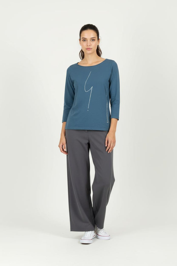 Tee-shirt Manches Longues Bleu - Taille S/36 de la marque Agnès b. | PARAD65668 - Vendu par Paradigme - Image 1
