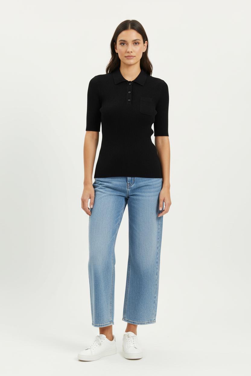 Polo Noir - Taille S/36 de la marque Tara Jarmon | PARAD65670 - Vendu par Paradigme - Image 1