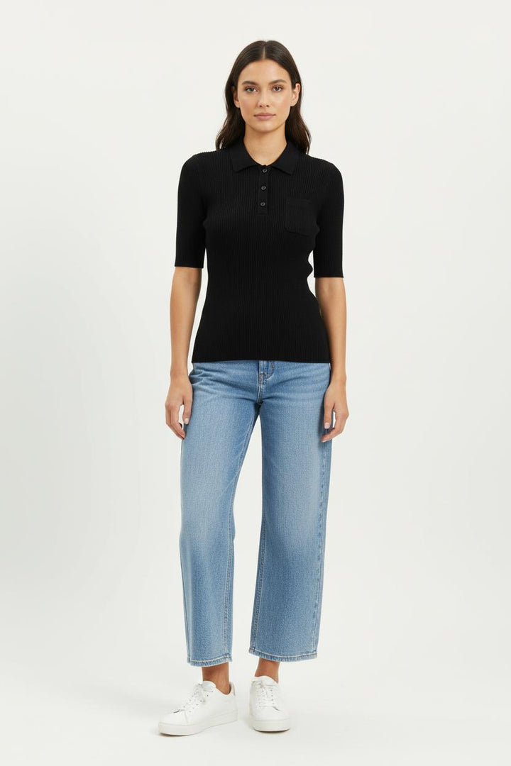 Polo Noir - Taille S/36 de la marque Tara Jarmon | PARAD65670 - Vendu par Paradigme - Image 1