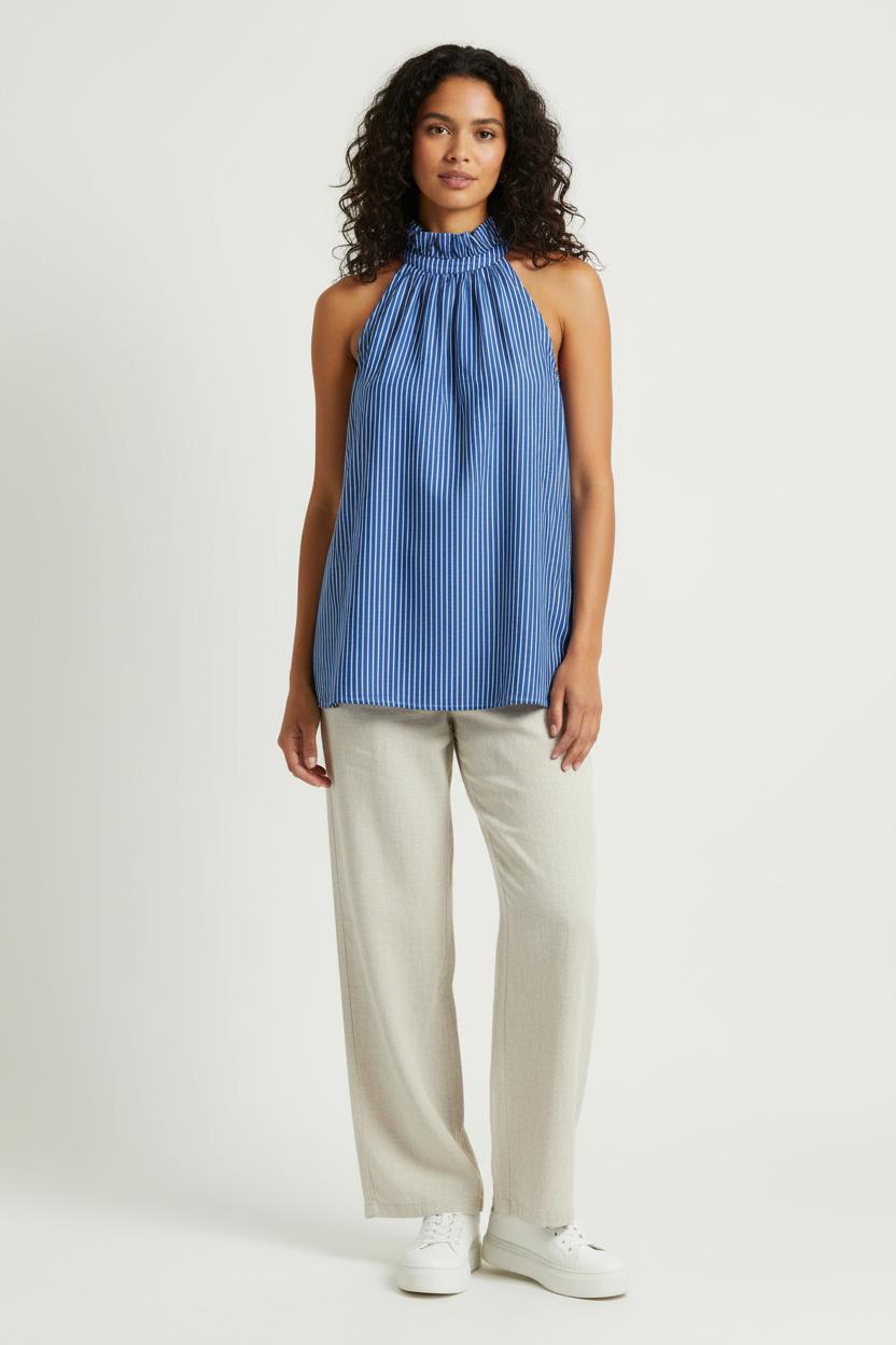 Robe Midi Bleu et Blanc - Taille S/36 de la marque Balzac Paris | PARAD65674 - Vendu par Paradigme - Image 1