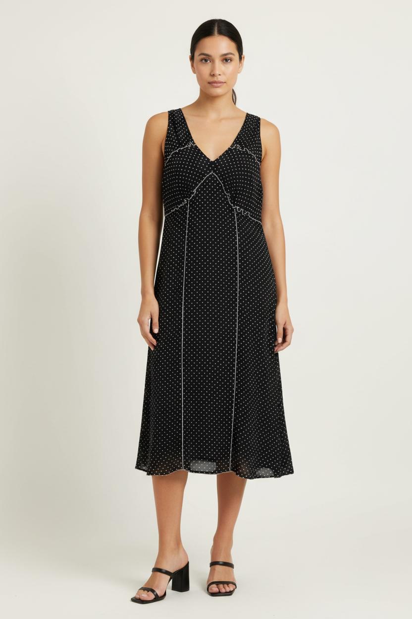 Robe Midi Noire à Pois Blancs - Taille XXXL/46 de la marque Gerard Darel | PARAD65700 - Vendu par Paradigme - Image 1