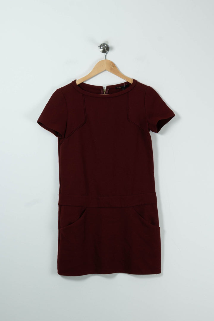 Robe Courte Bordeaux - Taille S/36 de la marque Maje | PARAD65703 - Vendu par Paradigme - Image 4