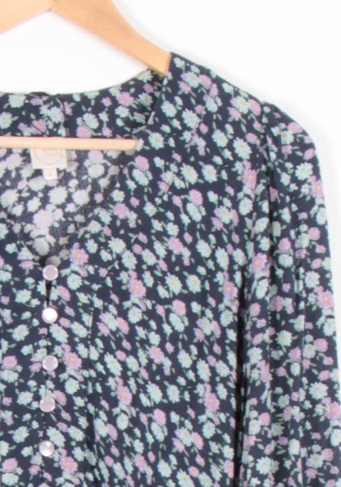 Robe Fleurie Bleu et Rose - Taille M/38 de la marque Des petits hauts | PARAD65705 - Vendu par Paradigme - Image 3