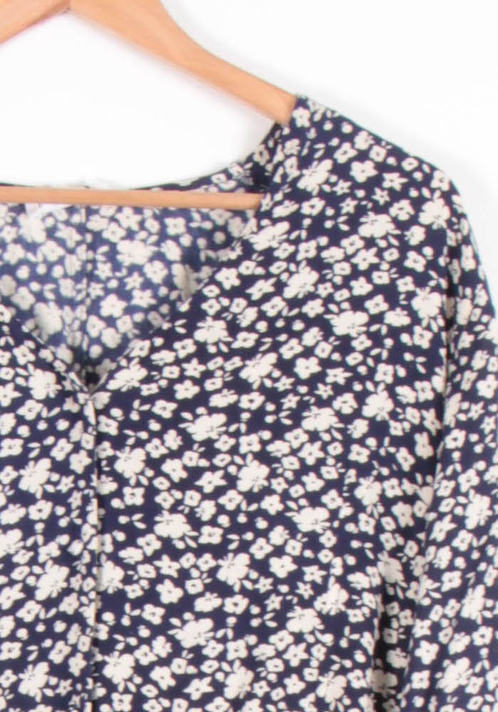 Robe Fleurie Bleue et Blanche - Taille S/36 de la marque Bizance | PARAD65707 - Vendu par Paradigme - Image 3