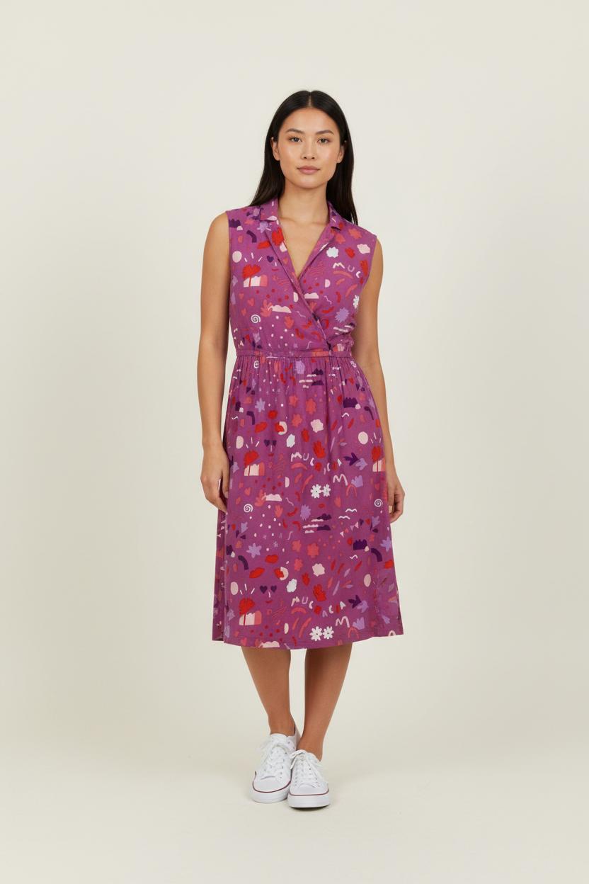 Robe Midi Rose et Rouge - Taille XS/34 de la marque Des petits hauts | PARAD65709 - Vendu par Paradigme - Image 1