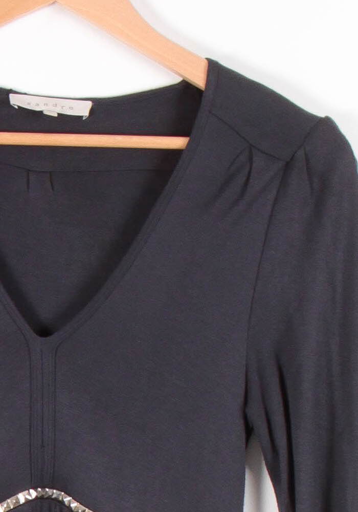 Robe Midi Bleue - Taille S/36 de la marque Sandro | PARAD65713 - Vendu par Paradigme - Image 3