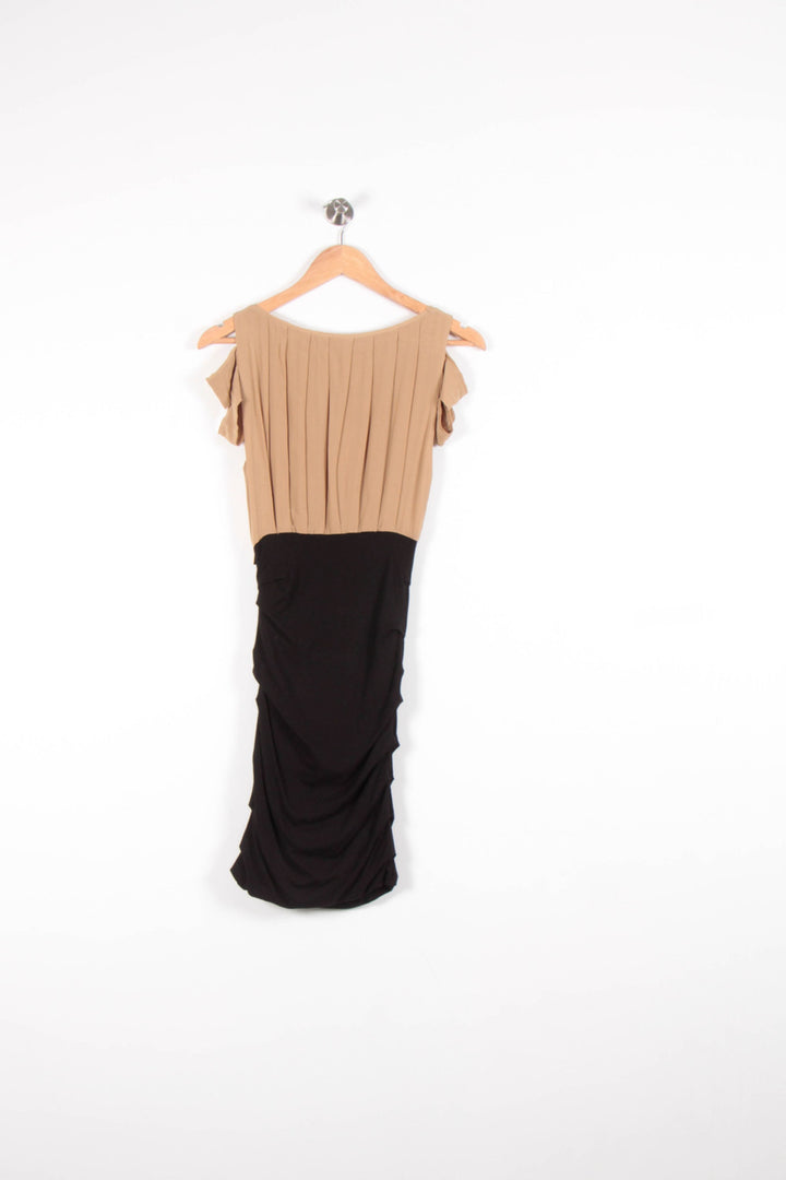 Robe Midi Noire et Beige - Taille S/36 de la marque Maje | PARAD65722 - Vendu par Paradigme - Image 4