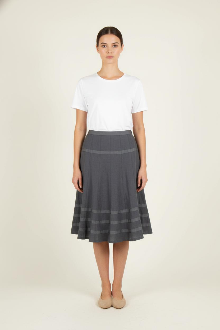 Jupe Midi Grise - Taille M/38 de la marque Caroll | PARAD65724 - Vendu par Paradigme - Image 1
