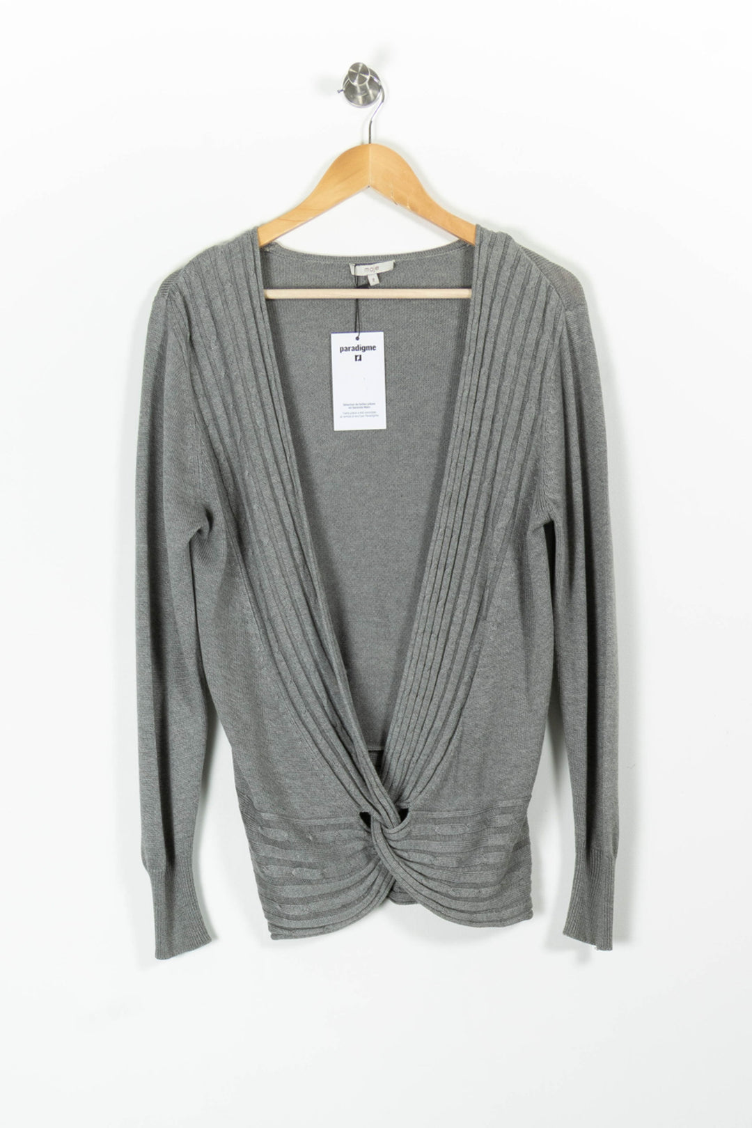 Cardigan Gris - Taille M/38 de la marque Maje | PARAD65745 - Vendu par Paradigme - Image 2