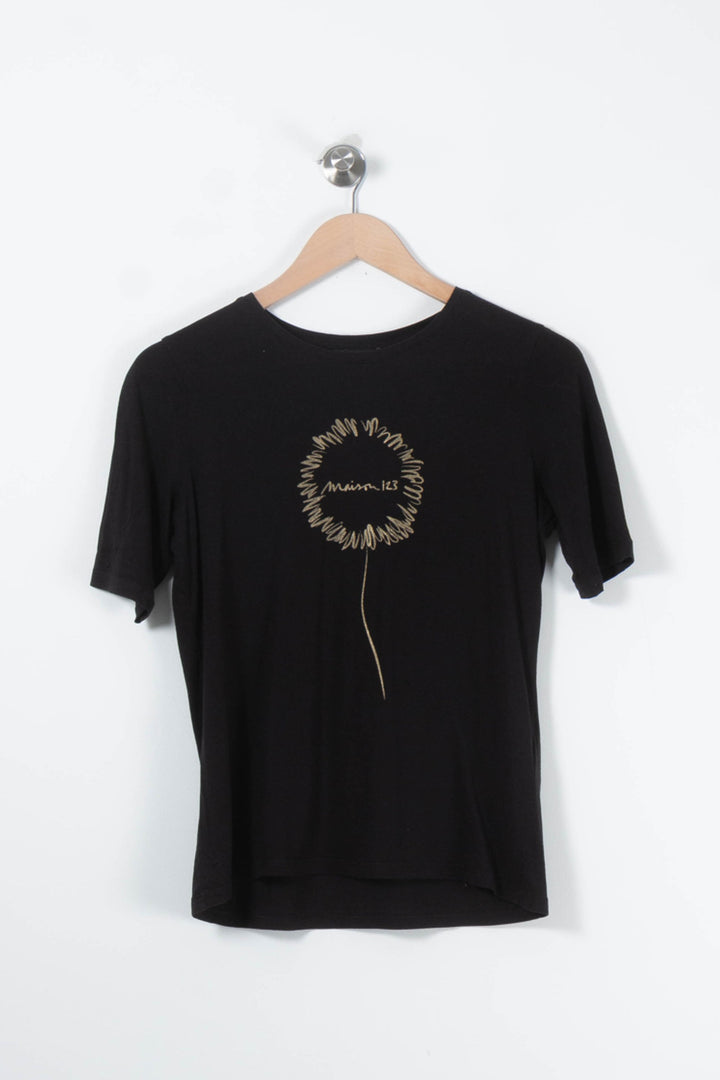 Tee-shirt Noir - Taille S/36 de la marque Maison 123 | PARAD65753 - Vendu par Paradigme - Image 2