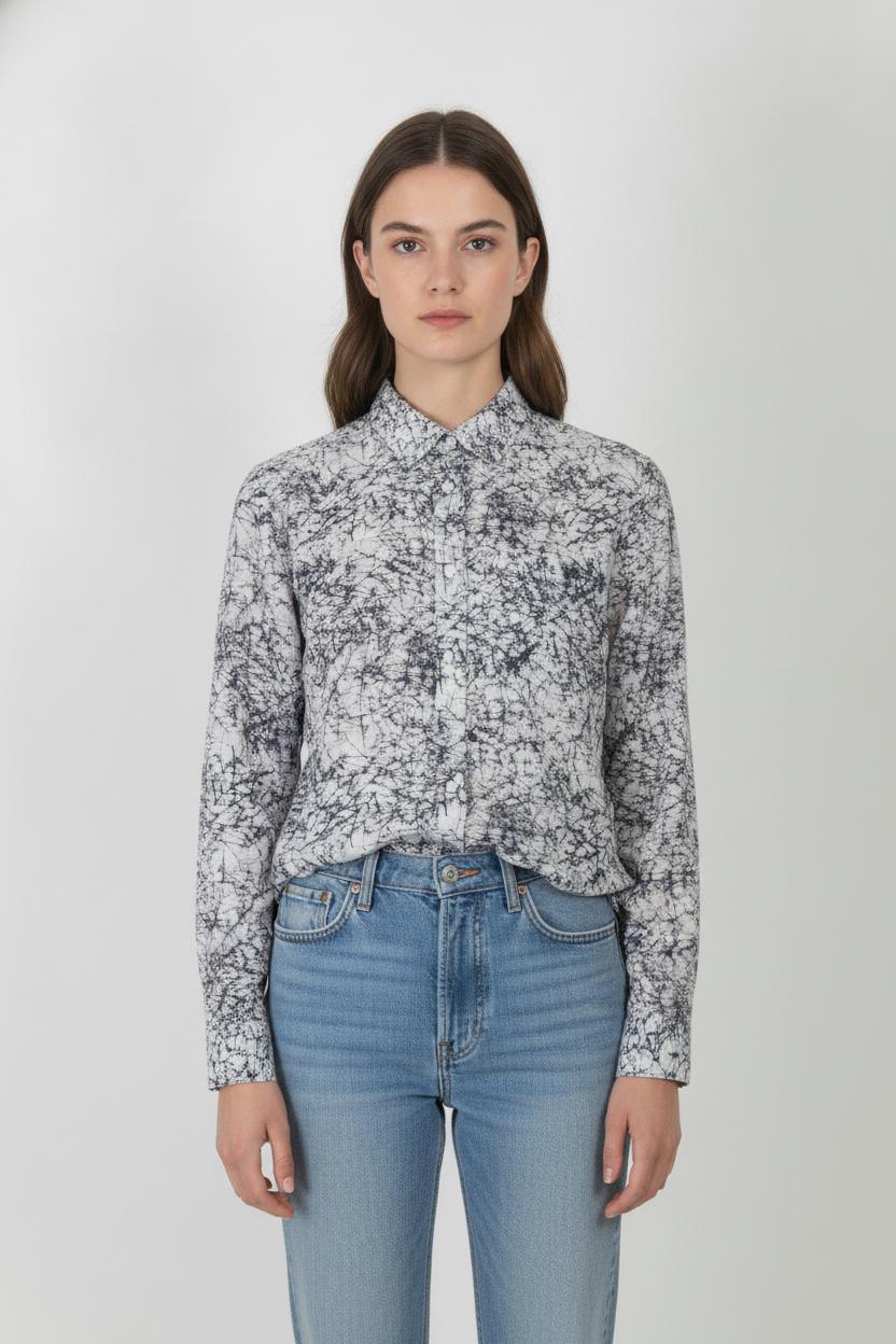Chemise Grise et Noire - Taille S/36 de la marque Sandro | PARAD65756 - Vendu par Paradigme - Image 1