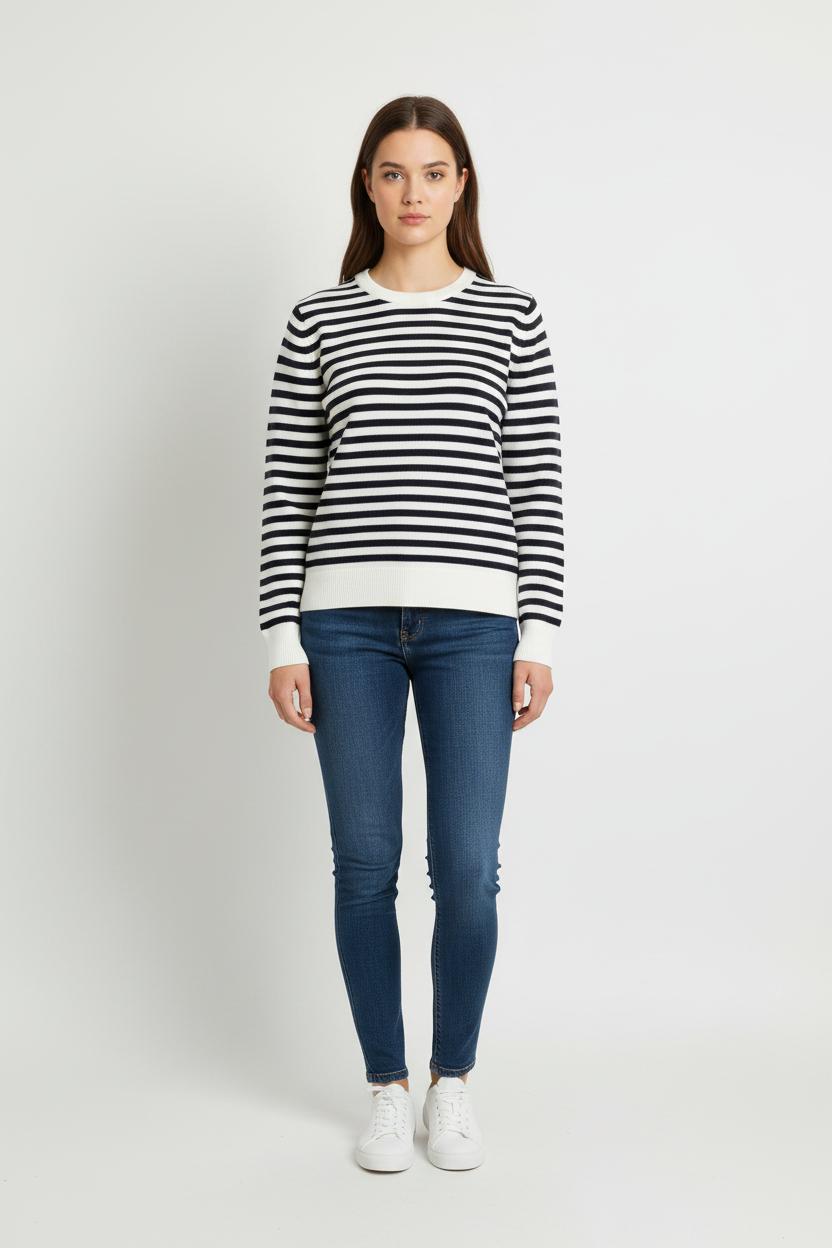 Marinière Blanche et Bleu Marine - Taille S/36 de la marque Levi's | PARAD65760 - Vendu par Paradigme - Image 1