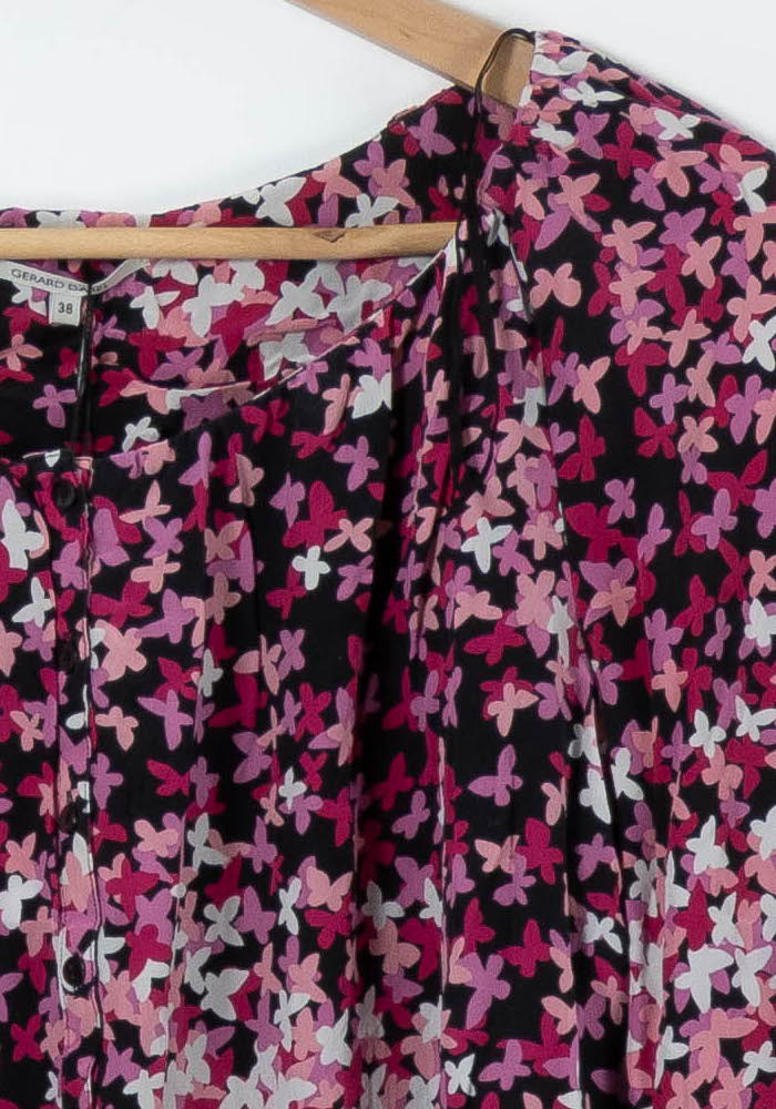 Blouse Noire et Rose - Taille M/38 de la marque Gerard Darel | PARAD65777 - Vendu par Paradigme - Image 3
