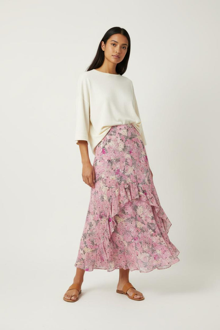 Jupe Longue Rose et Noire - Taille M/38 de la marque The Kooples | PARAD65781 - Vendu par Paradigme - Image 1