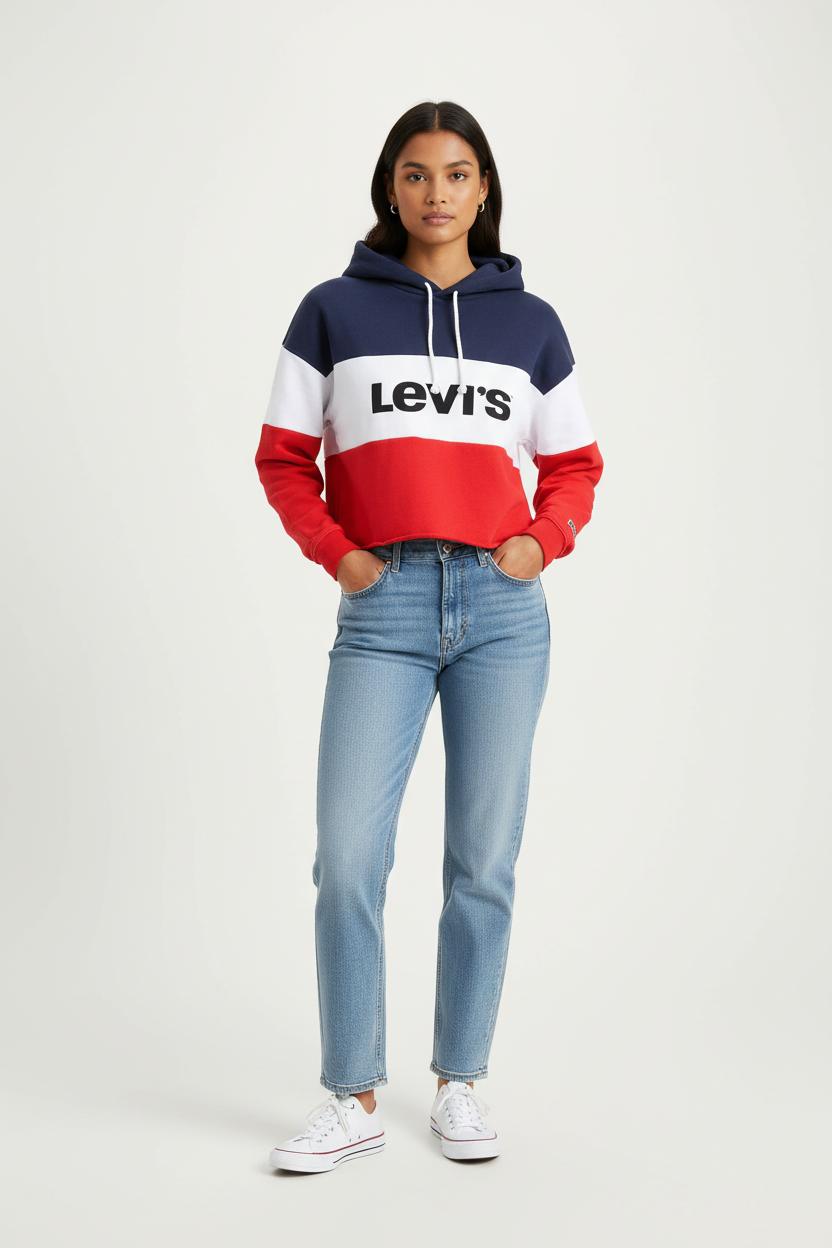 Sweat à Capuche Bleu Blanc et Rouge - Taille M/38 de la marque Levi's | PARAD65794 - Vendu par Paradigme - Image 1