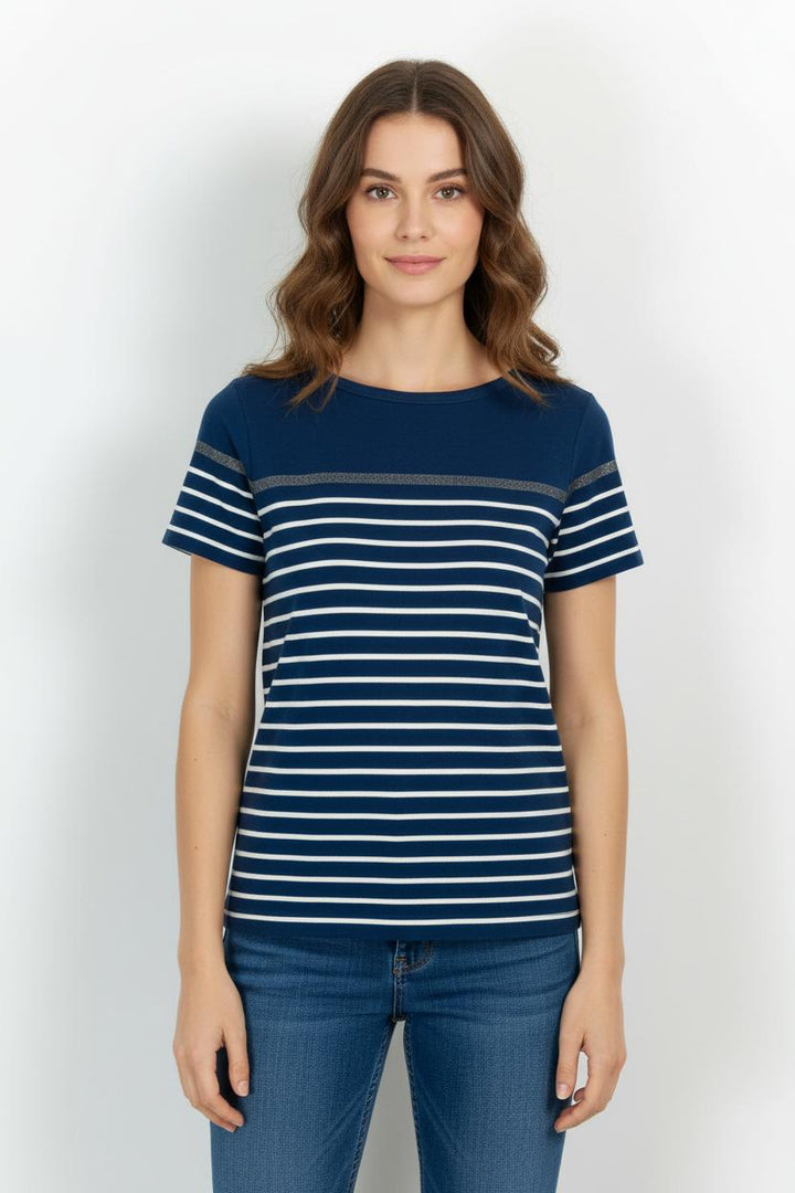 Tee-shirt Bleu et Blanc - Taille M/38 de la marque Caroll | PARAD65813 - Vendu par Paradigme - Image 1