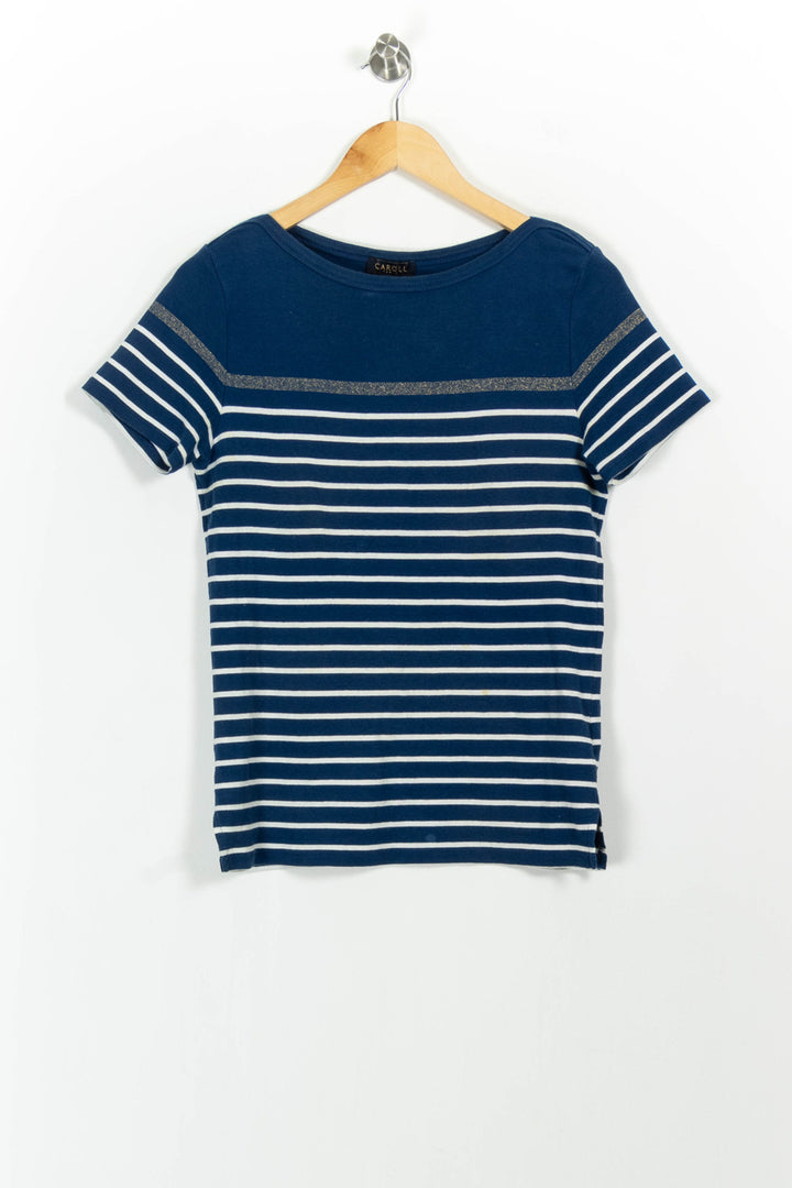 Tee-shirt Bleu et Blanc - Taille M/38 de la marque Caroll | PARAD65813 - Vendu par Paradigme - Image 2