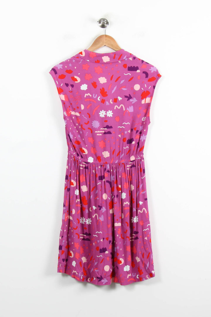 Robe Midi Rose et Rouge - Taille S/36 de la marque Des petits hauts | PARAD65825 - Vendu par Paradigme - Image 4