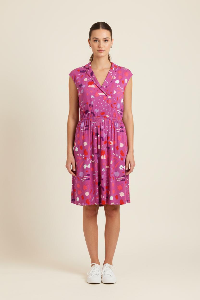 Robe Midi Rose et Rouge - Taille S/36 de la marque Des petits hauts | PARAD65825 - Vendu par Paradigme - Image 1